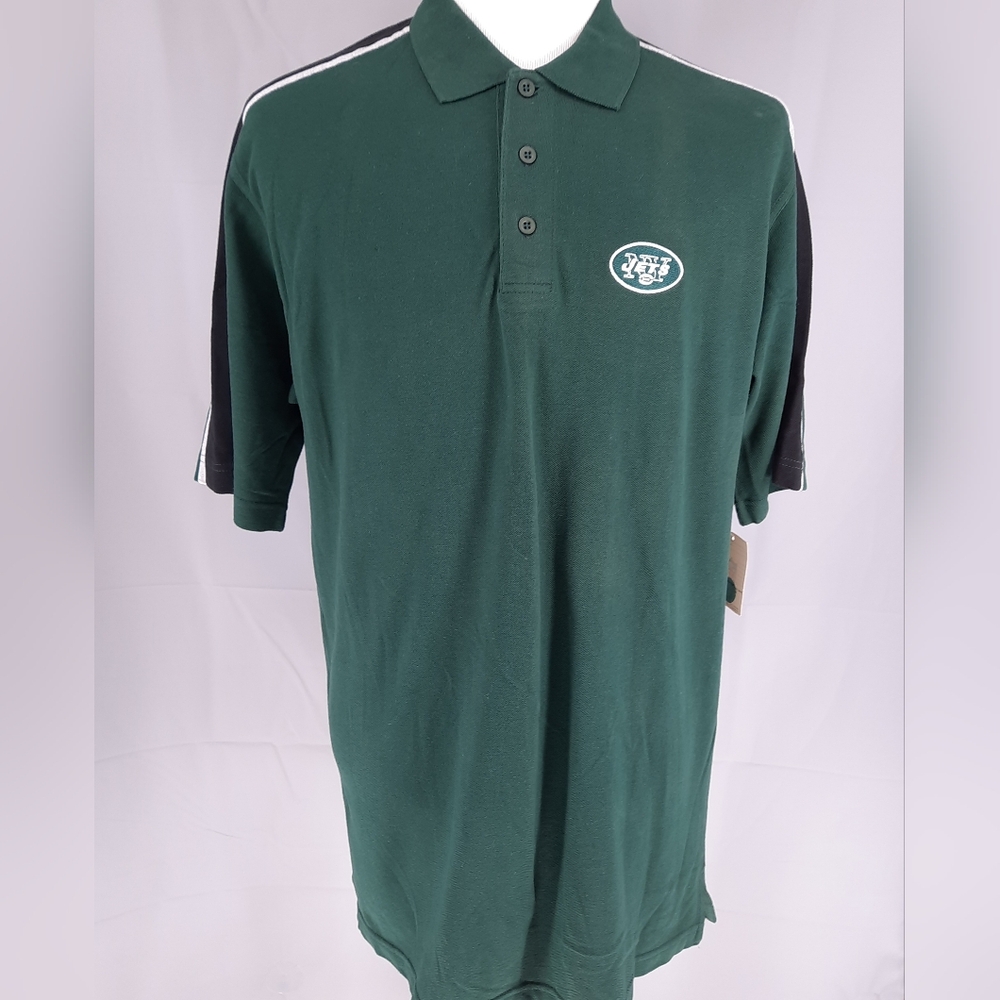 NFL New York Jets Green Golf Polo Shirt Men's Size L Short Sleeve Embroidered - Picture 2 of 8